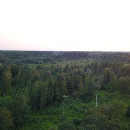 Aerial view of the Echo Lake Hunts preserve in Saskatchewan