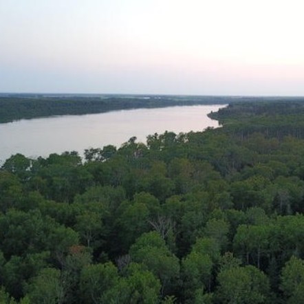 Echo Lake and surrounding forest on the hunting preserve