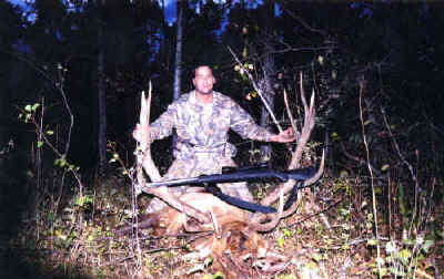 Randy Slaton from Texas with trophy bull elk at Echo Lake Hunts in Saskatchewan