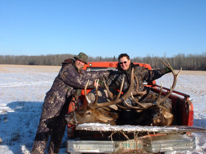 Whitey and Mike with a big bison