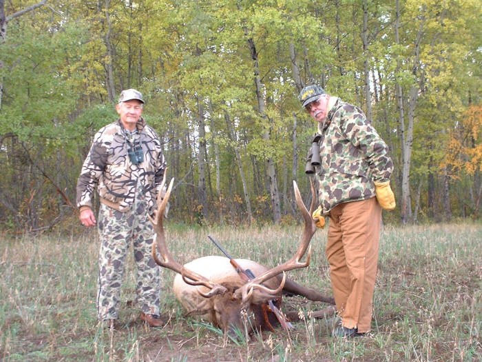 John and Richard with a trophy elk