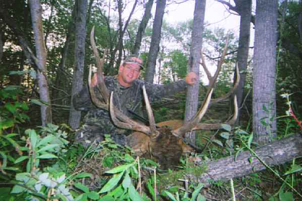 Roger Roulette from Texas with trophy elk at Echo Lake Hunts in Saskatchewan