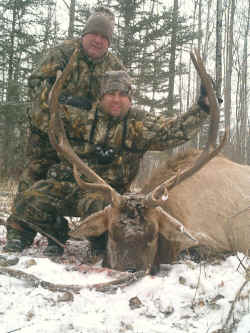 Mack and Steve with a trophy bull elk