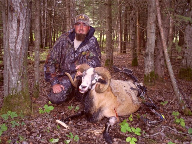 Chris Dowland from Arizona with trophy sheep at Echo Lake Hunts in Saskatchewan