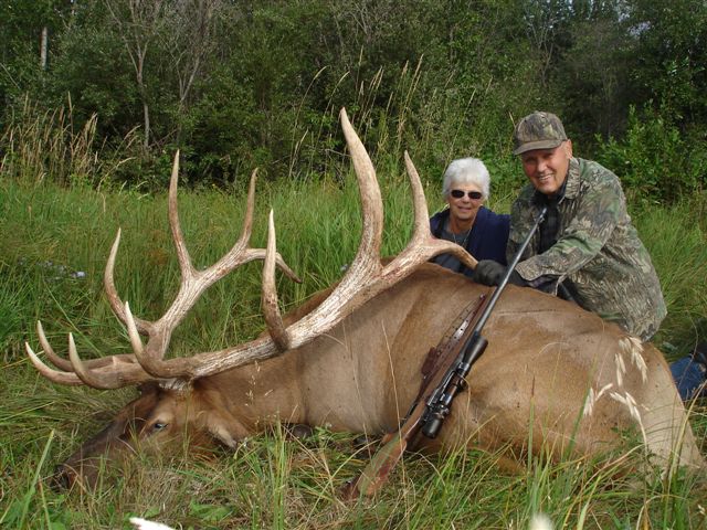 Russell and Marva after an elk hunt in Saskatchewan Canada