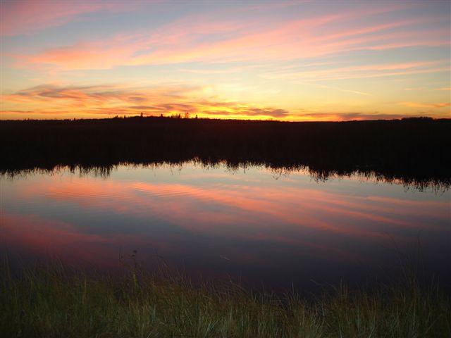Beautiful sunset after an elk hunt in Saskatchewan Canada