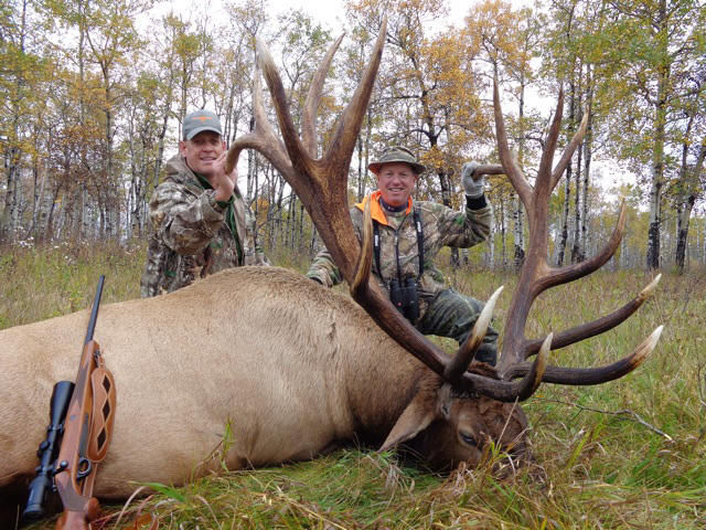 Tim and Phil after hunting elk in Saskatchewan Canada