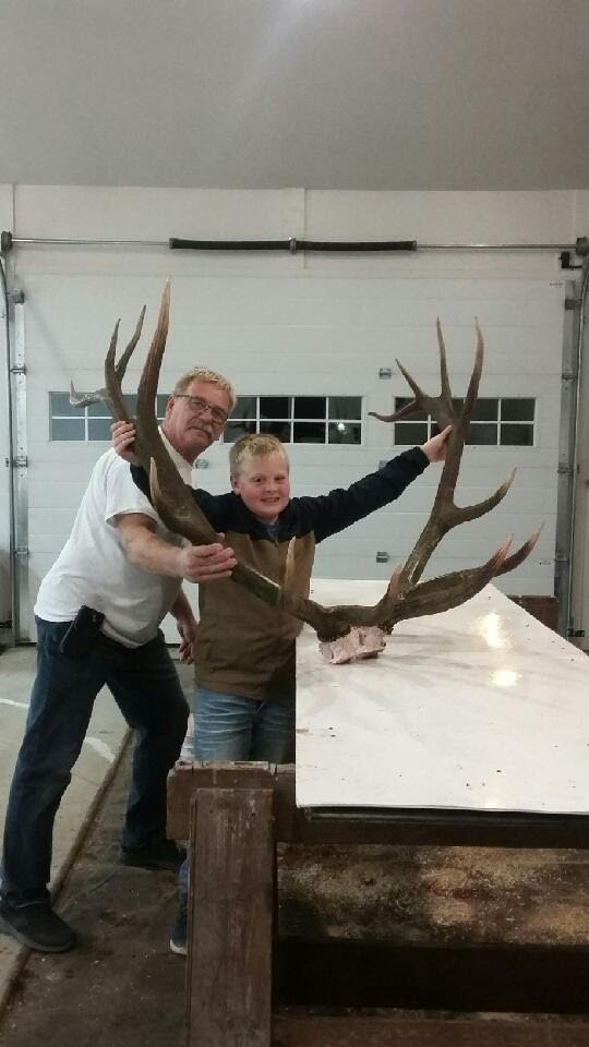 Tom and Seth after hunting elk in Saskatchewan Canada
