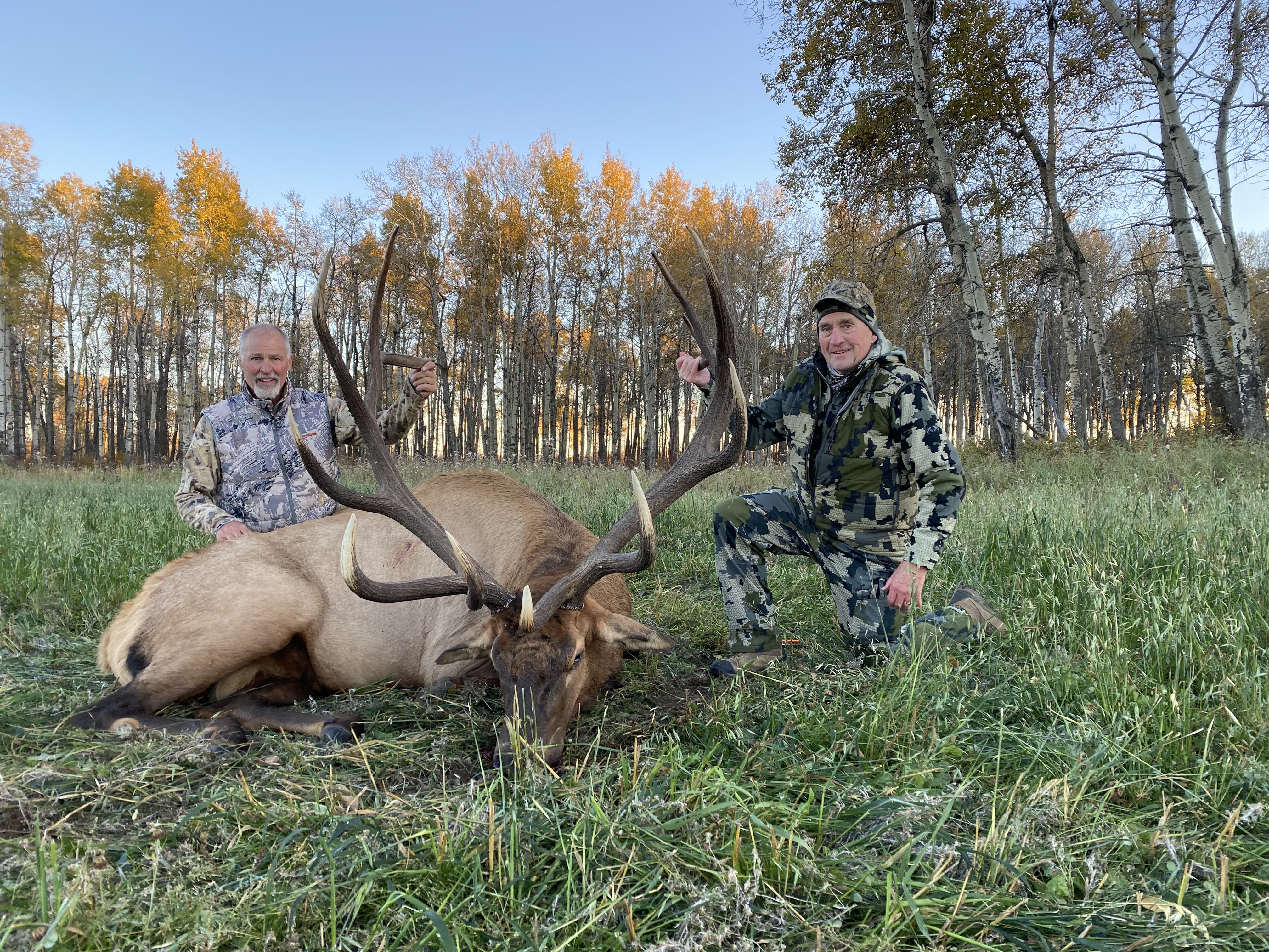 Marty and Jim after hunting elk in Saskatchewan Canada