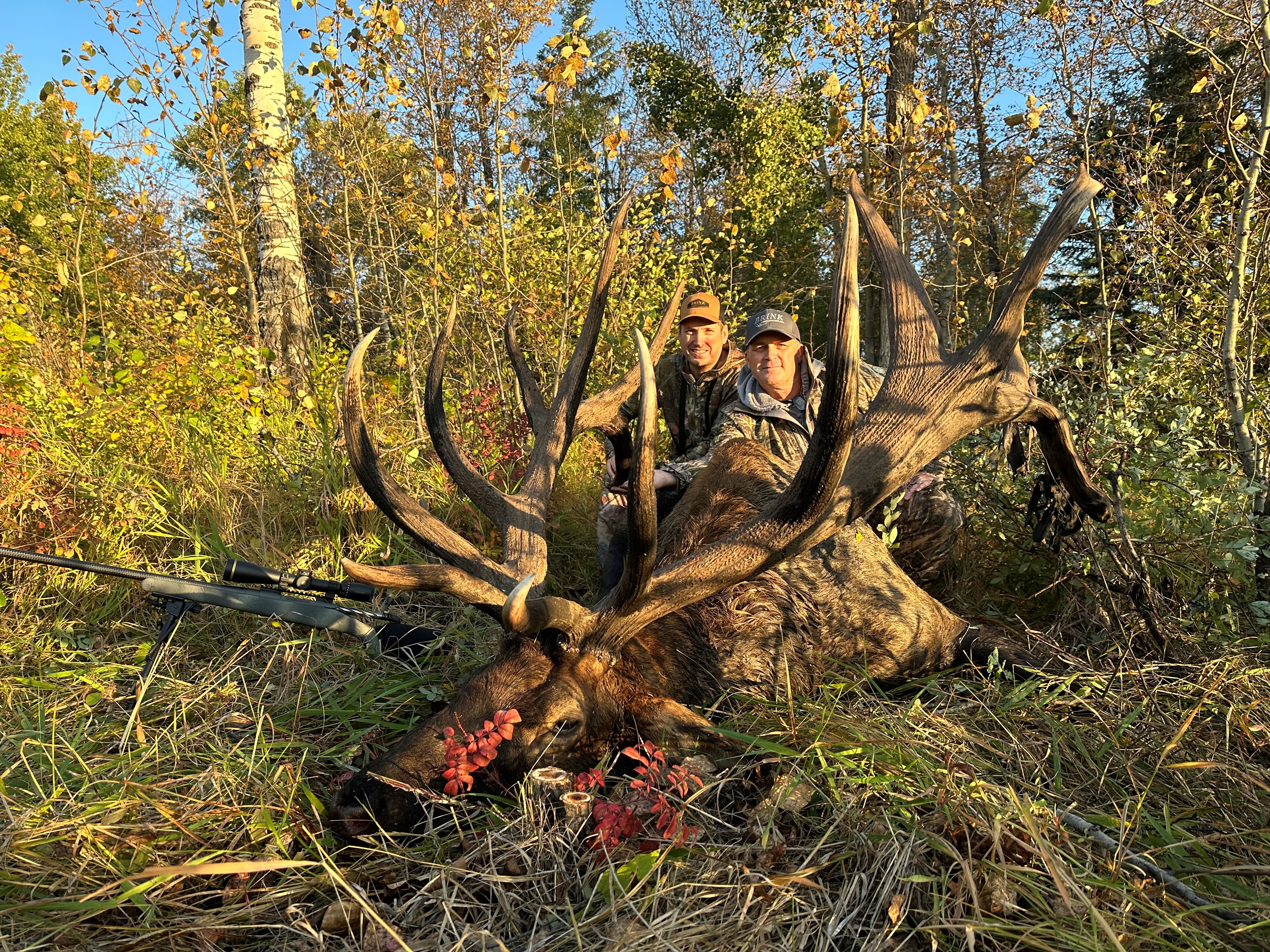 Will and Brad after hunting elk in Saskatchewan Canada