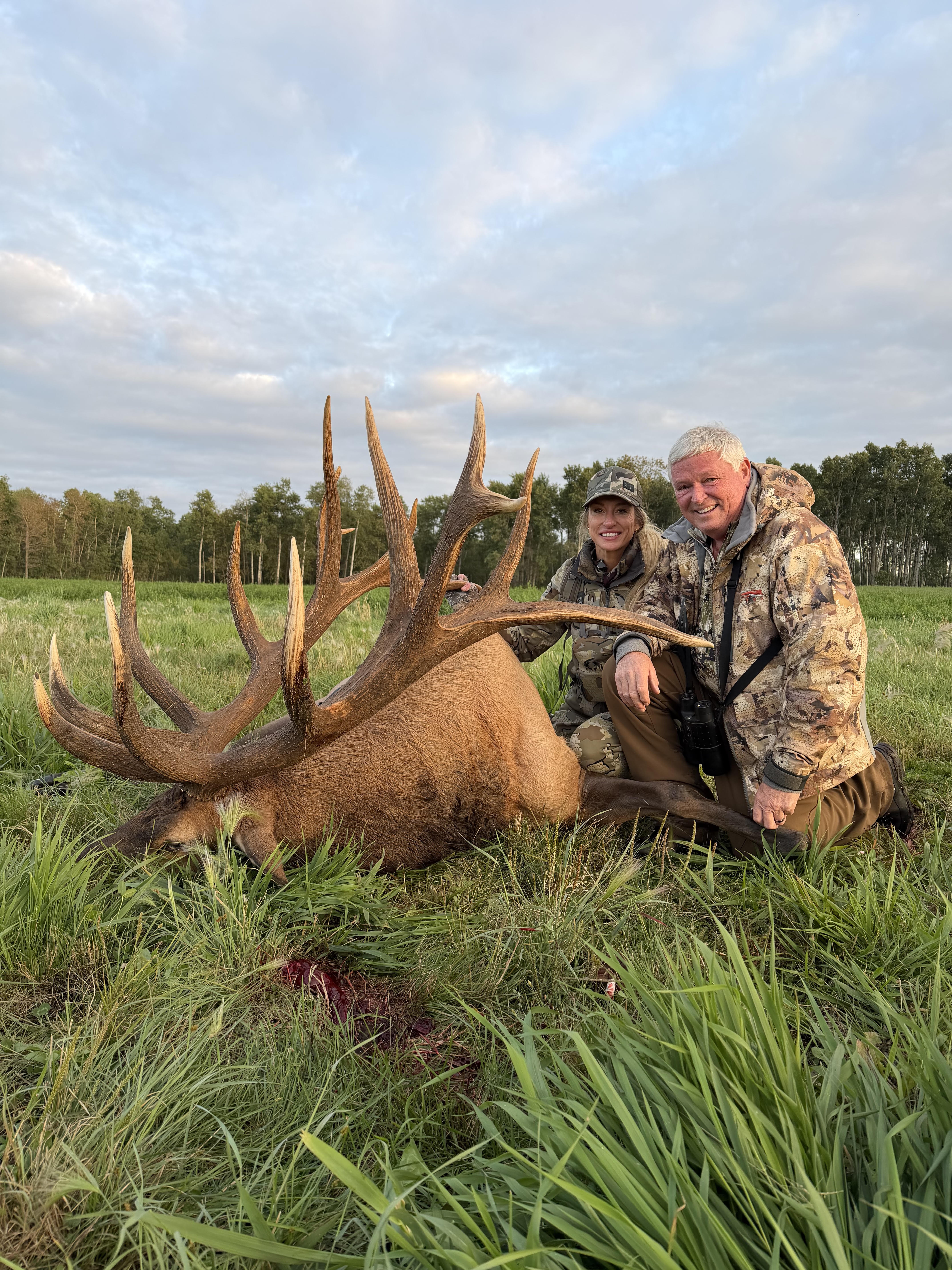 Pete Zeliff and Rachelle Heller at Echo Lake Hunts in Saskatchewan