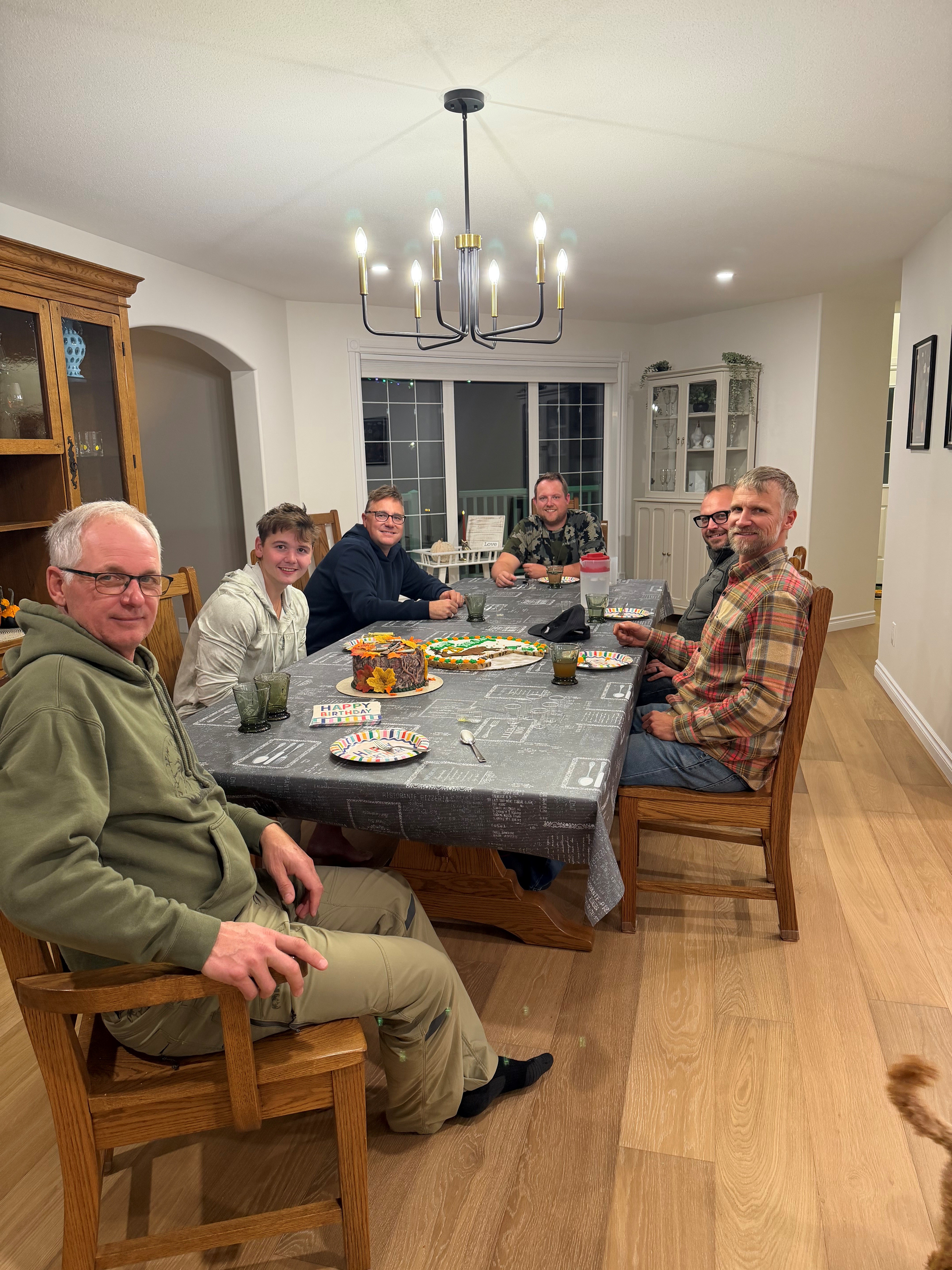 Birthday dinner after a trophy bull elk at Echo Lake Hunts in Saskatchewan